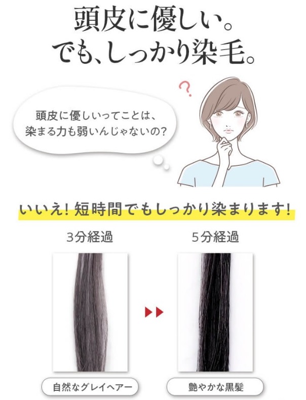 頭皮に優しい。でも、しっかり染毛。